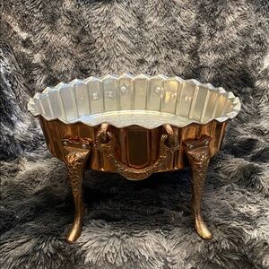 Vintage Copper/Metal  Serving Bowl with Handles